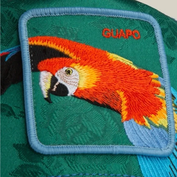 Goorin Bros "Honduras Macaw" Parrot Bird GUAPO Embroidered Hat White Green NWT - Picture 3 of 9